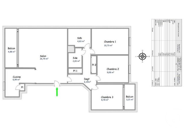 Appartement T4 à vendre - 4 pièces - 78,04 m2 - Issy Les Moulineaux - 92 - ILE-DE-FRANCE