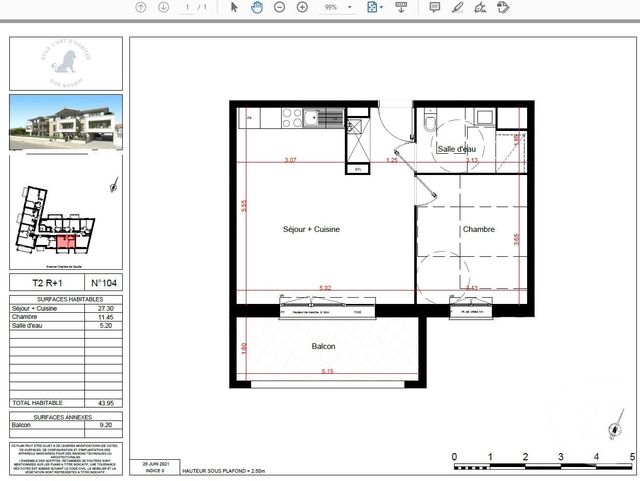 Afficher la photo en grand Appartement F2 à vendre - 2 pièces - 43.95 m2 - LA TESTE DE BUCH - 33 - AQUITAINE - Century 21 Duprat Donnesse