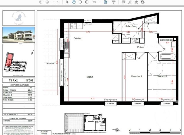 Afficher la photo en grand Appartement F4 à vendre - 4 pièces - 82.35 m2 - LA TESTE DE BUCH - 33 - AQUITAINE - Century 21 Duprat Donnesse
