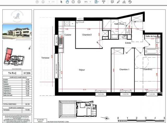 Afficher la photo en grand Appartement F4 à vendre - 4 pièces - 82.35 m2 - LA TESTE DE BUCH - 33 - AQUITAINE - Century 21 Duprat Donnesse