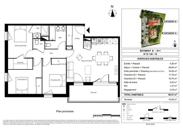 Appartement T4 à vendre - 4 pièces - 80.41 m2 - GUJAN MESTRAS - 33 - AQUITAINE - Century 21 Duprat & Associés