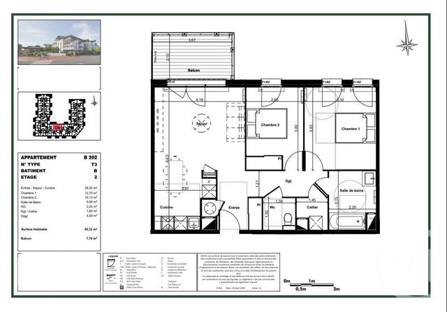 Appartement T3 à vendre - 3 pièces - 65.32 m2 - GUJAN MESTRAS - 33 - AQUITAINE - Century 21 Duprat & Associés