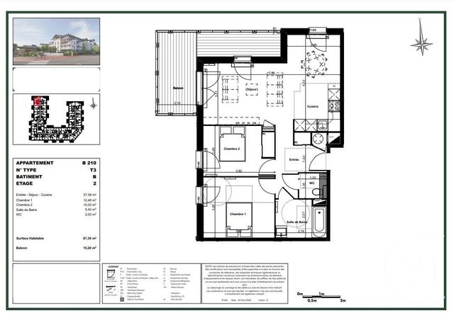 Appartement T3 à vendre - 3 pièces - 67.35 m2 - GUJAN MESTRAS - 33 - AQUITAINE - Century 21 Duprat & Associés