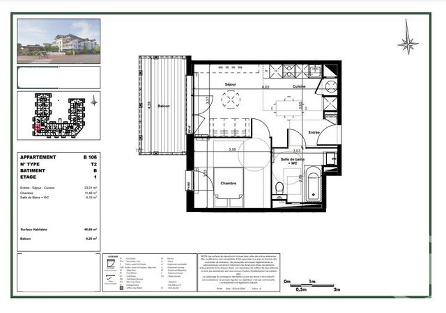 Appartement T2 à vendre - 2 pièces - 40.68 m2 - GUJAN MESTRAS - 33 - AQUITAINE - Century 21 Duprat & Associés
