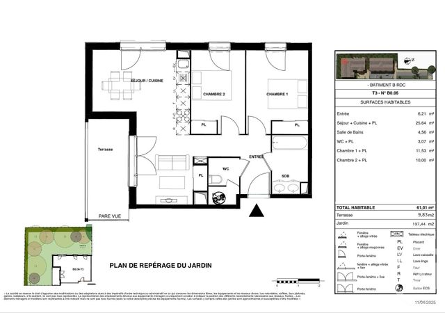 Appartement T3 à vendre - 3 pièces - 61.01 m2 - GUJAN MESTRAS - 33 - AQUITAINE - Century 21 Duprat & Associés