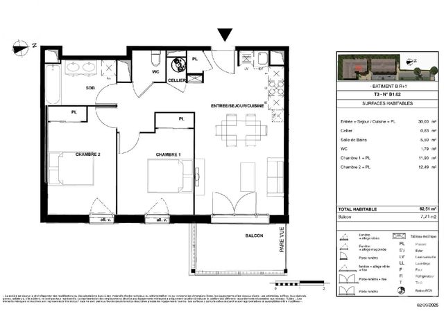 Appartement T3 à vendre - 3 pièces - 62.51 m2 - GUJAN MESTRAS - 33 - AQUITAINE - Century 21 Duprat & Associés