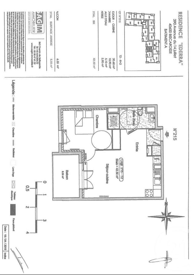 Appartement F2 à louer - 2 pièces - 42.5 m2 - BISCARROSSE - 40 - AQUITAINE - Century 21 Duprat & Associés