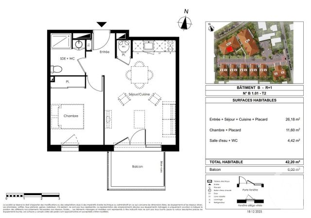 Appartement T2 à vendre - 2 pièces - 42.2 m2 - LE TEICH - 33 - AQUITAINE - Century 21 Duprat & Associés