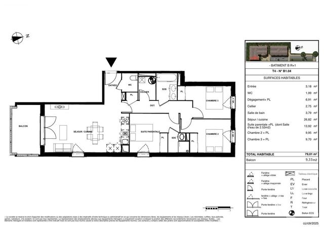 Appartement T4 à vendre - 4 pièces - 79.01 m2 - GUJAN MESTRAS - 33 - AQUITAINE - Century 21 Duprat & Associés
