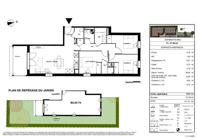 Appartement T4 à vendre - 4 pièces - 79.01 m2 - GUJAN MESTRAS - 33 - AQUITAINE - Century 21 Duprat & Associés